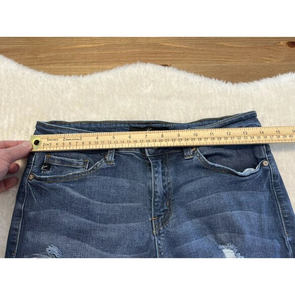 KanCan Low Rise Destroyed Distressed Skinny Jeans Sz W9/28 Med Wash Blue Jeans - Picture 10 of 12